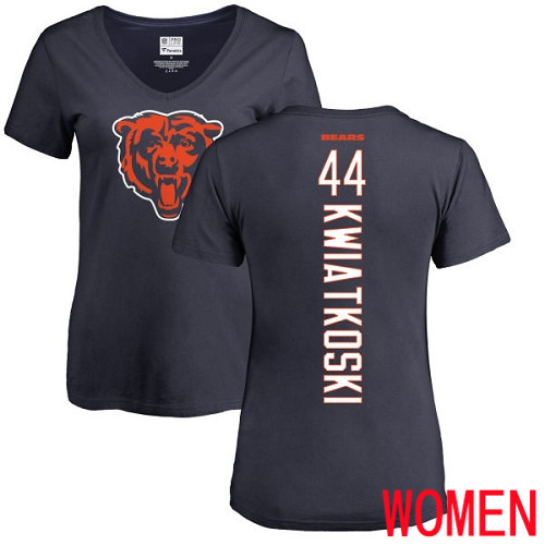 Chicago Bears Navy Blue Women Nick Kwiatkoski Backer NFL Football #44 T Shirt->nfl t-shirts->Sports Accessory